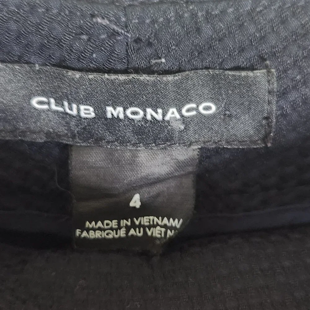 Club Monaco Remi Textured Pants Navy Ankle Size 4